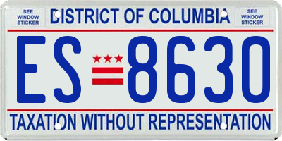 DC license plate ES8630