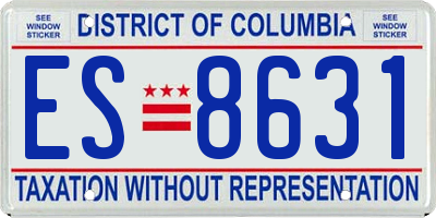 DC license plate ES8631