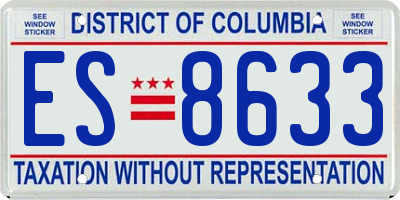 DC license plate ES8633