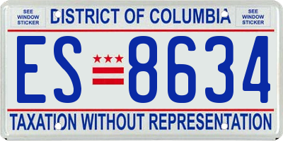 DC license plate ES8634