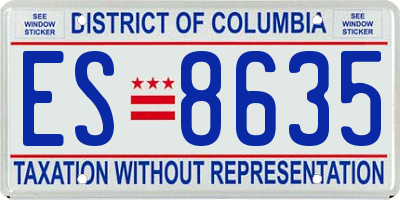 DC license plate ES8635