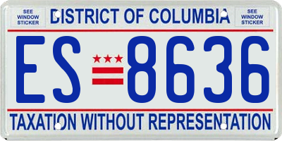 DC license plate ES8636