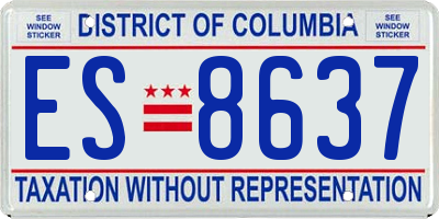 DC license plate ES8637