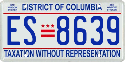 DC license plate ES8639