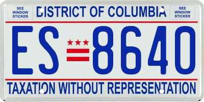 DC license plate ES8640