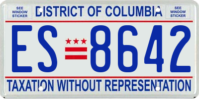 DC license plate ES8642