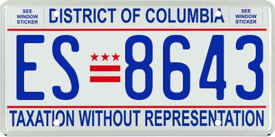 DC license plate ES8643