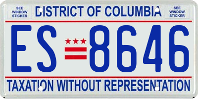 DC license plate ES8646