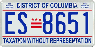 DC license plate ES8651