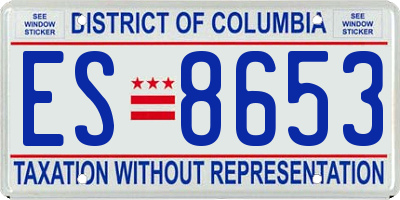 DC license plate ES8653