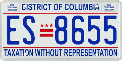 DC license plate ES8655