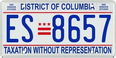 DC license plate ES8657