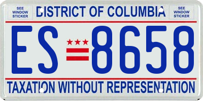 DC license plate ES8658