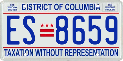 DC license plate ES8659
