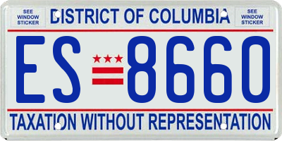 DC license plate ES8660