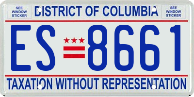 DC license plate ES8661