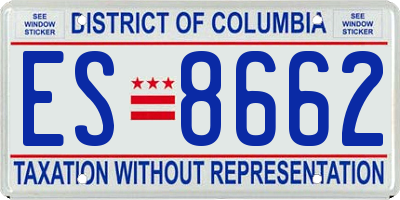 DC license plate ES8662