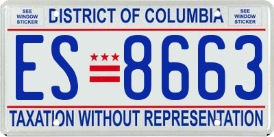 DC license plate ES8663