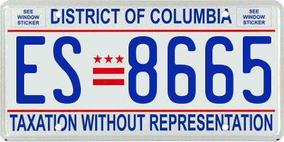 DC license plate ES8665