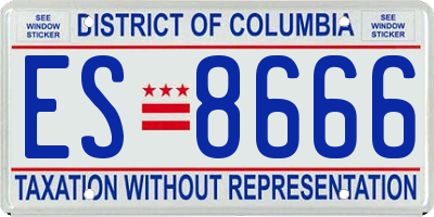 DC license plate ES8666