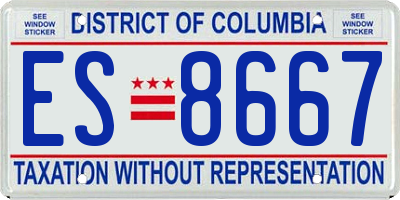 DC license plate ES8667