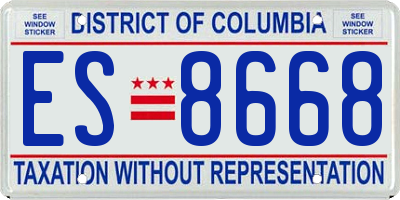 DC license plate ES8668