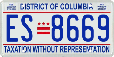 DC license plate ES8669
