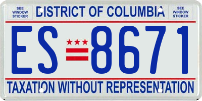 DC license plate ES8671