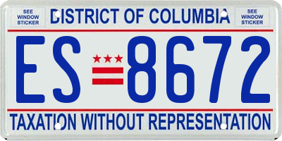 DC license plate ES8672