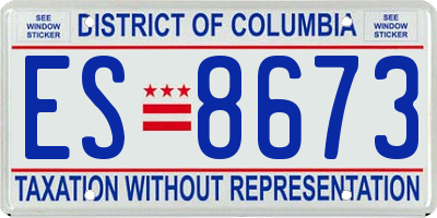 DC license plate ES8673