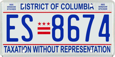 DC license plate ES8674