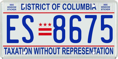 DC license plate ES8675