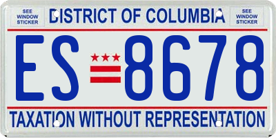 DC license plate ES8678