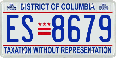 DC license plate ES8679