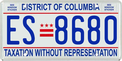 DC license plate ES8680