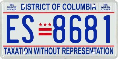 DC license plate ES8681