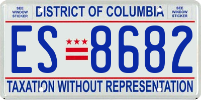 DC license plate ES8682