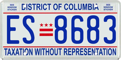 DC license plate ES8683