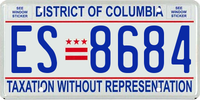 DC license plate ES8684