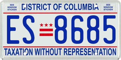 DC license plate ES8685