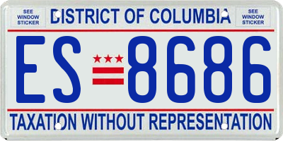 DC license plate ES8686