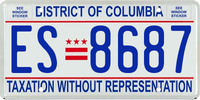 DC license plate ES8687