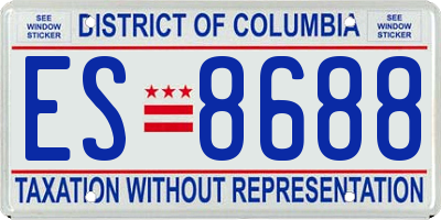 DC license plate ES8688