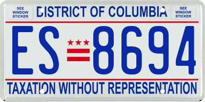 DC license plate ES8694