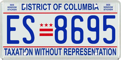 DC license plate ES8695