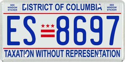 DC license plate ES8697