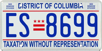 DC license plate ES8699