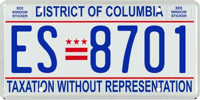 DC license plate ES8701