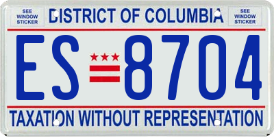 DC license plate ES8704