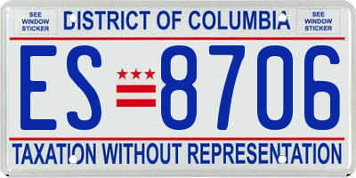 DC license plate ES8706